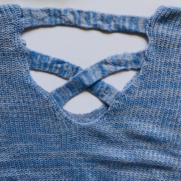 Periwinkle Blue Cross Back Sweater - Picture 5 of 8